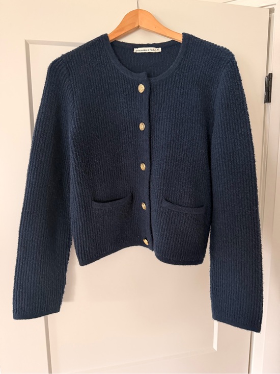 Abercrombie & Fitch Sweaters - Abercrombie & Fitch Navy Blue Knit Cardigan